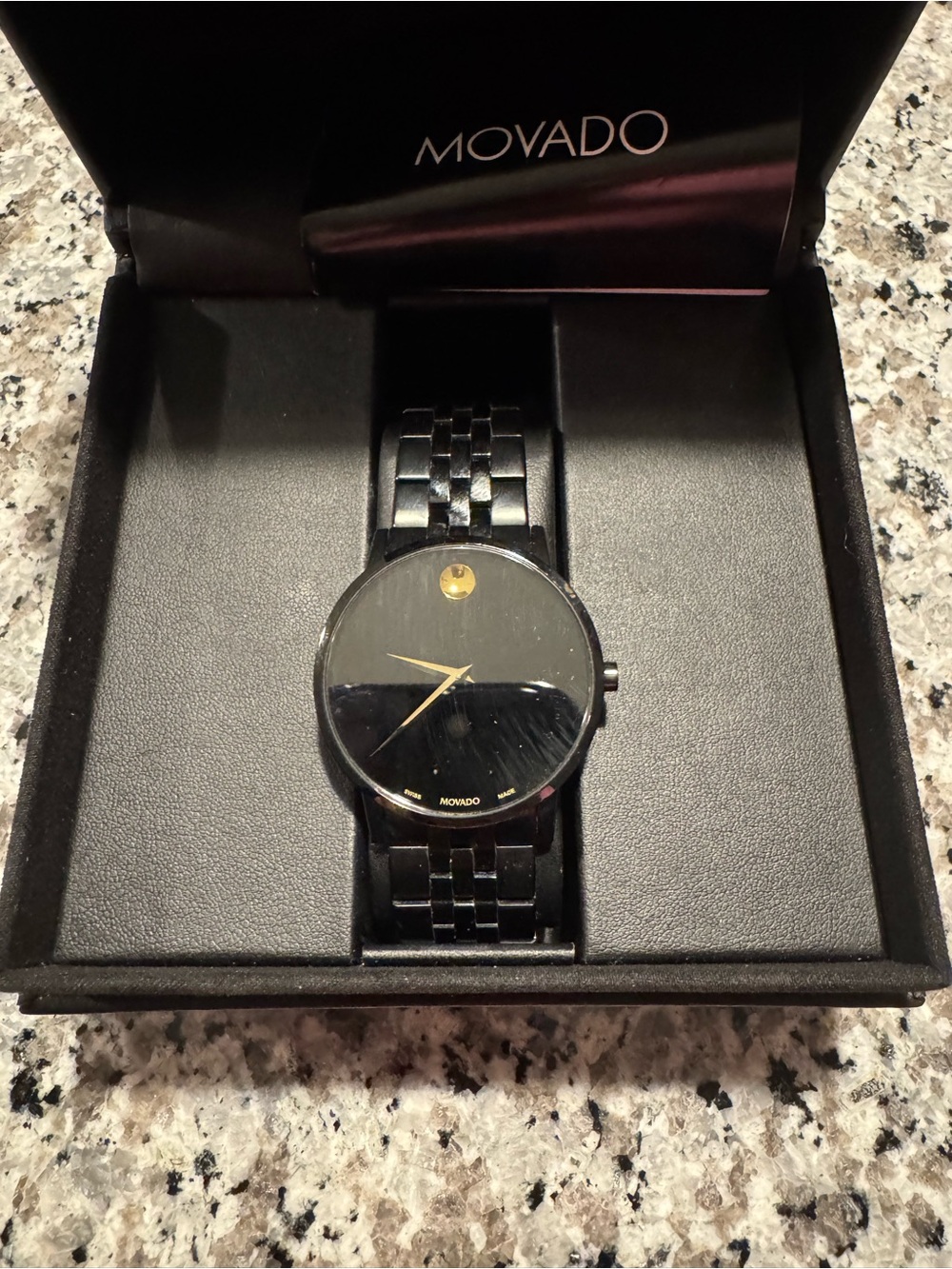 New Movado BOLD Black Watch with Gold Accents Men's Bracelet